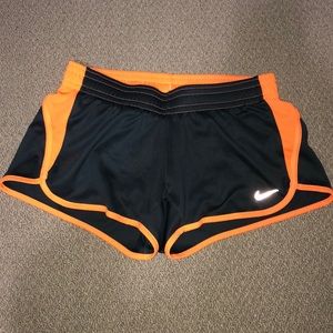 Nike Grey and Orange Dri-Fit Shorts